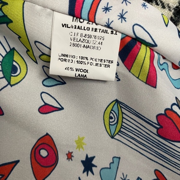 VILAGALLO Breco Wool Alpaca Blend Plaid Blazer Jacket With Silver Studs Size 44 - Picture 7 of 9